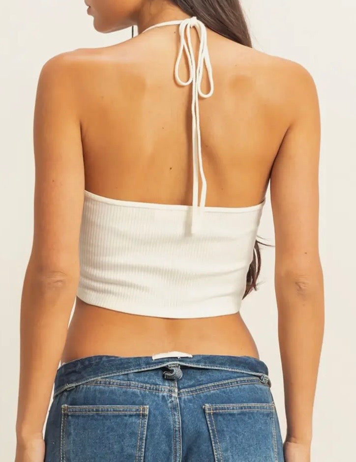 “Barely There” Halter Top - French Vanilla
