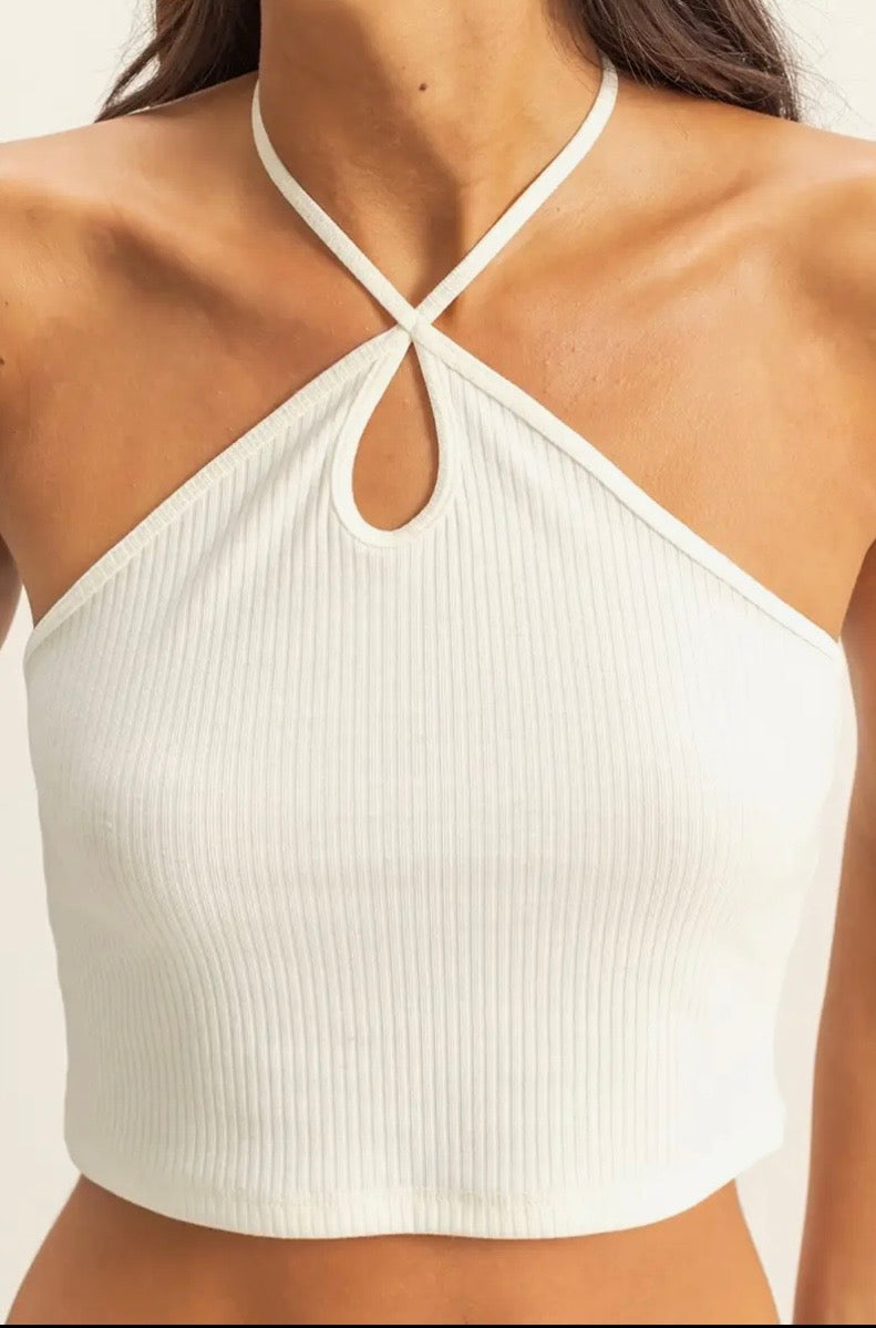 “Barely There” Halter Top - French Vanilla