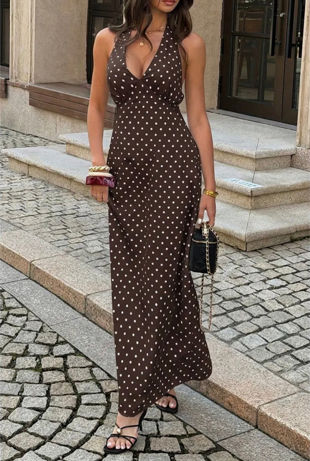“Mocha Dot” Dress