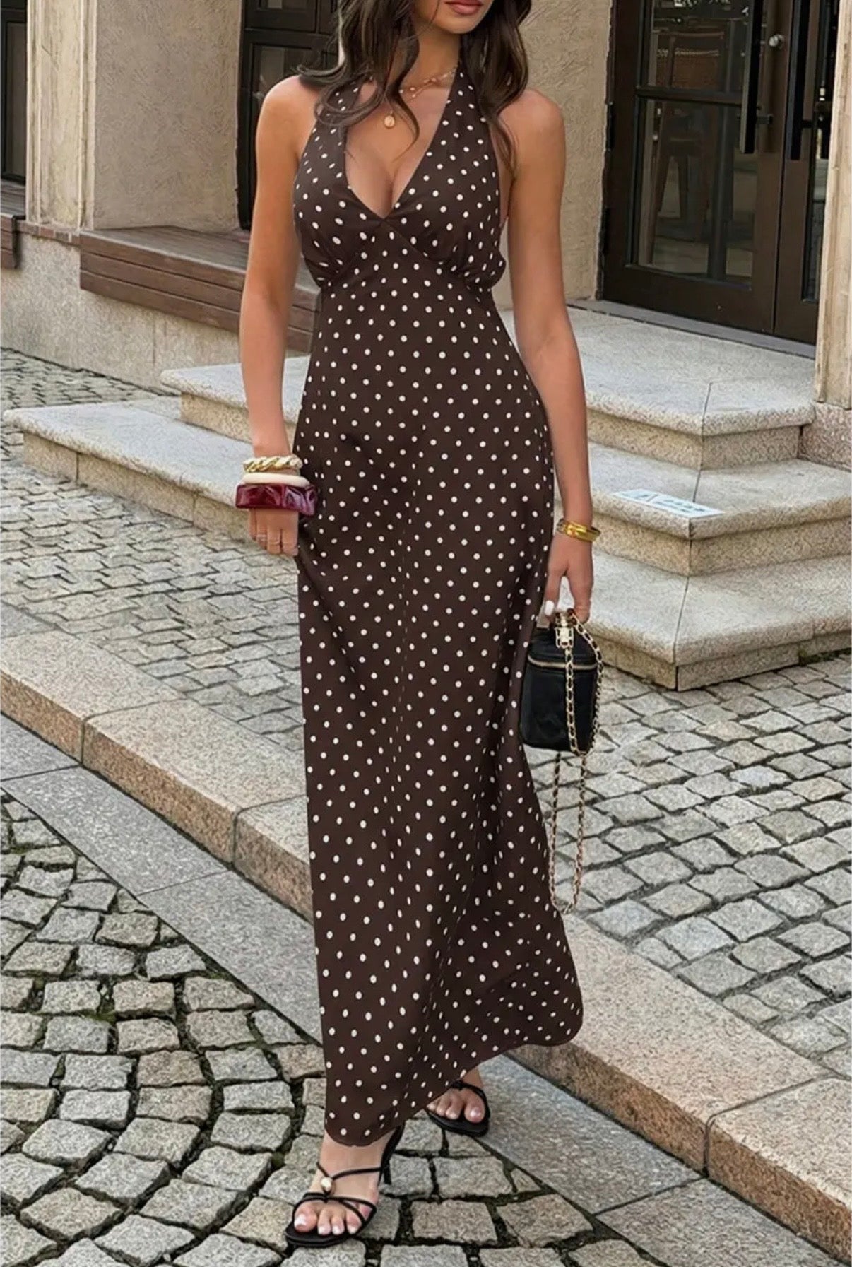 “Mocha Dot” Dress
