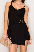 “Party In The Front” Sqort Romper - Black