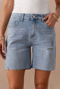 “Flashback Fit” Denim Bermuda Shorts