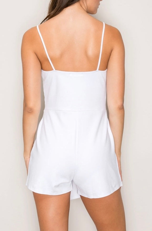 “Party In The Front” Sqort Romper - White