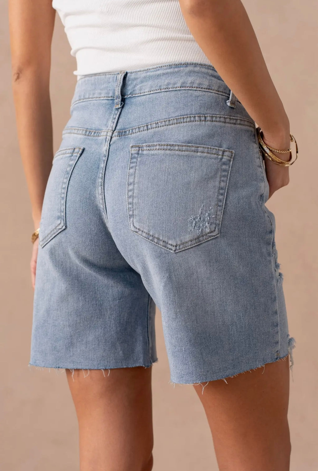“Flashback Fit” Denim Bermuda Shorts