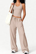 “Lazy Luxe” 2 Piece Tank W/ Bra & Wide Leg Pants