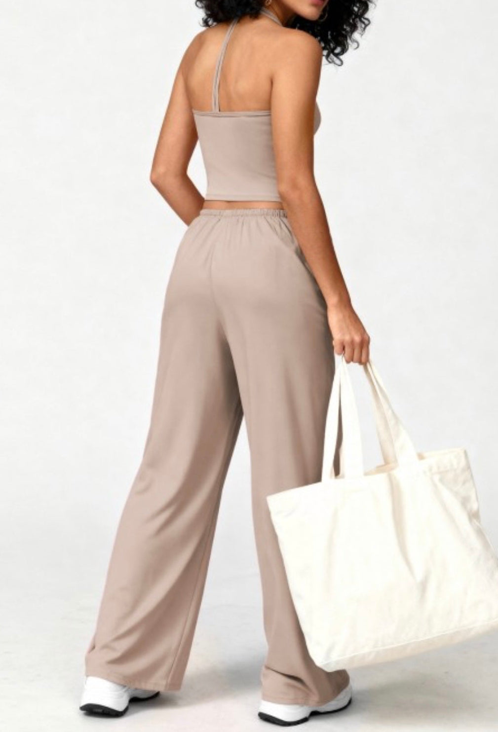 “Lazy Luxe” 2 Piece Tank W/ Bra & Wide Leg Pants
